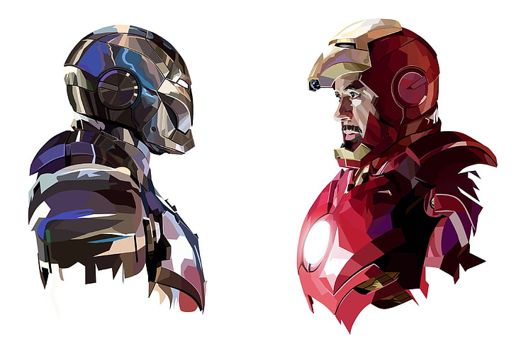 Iron Man and War Machine digital wallpaper, Tony Stark, Mark II