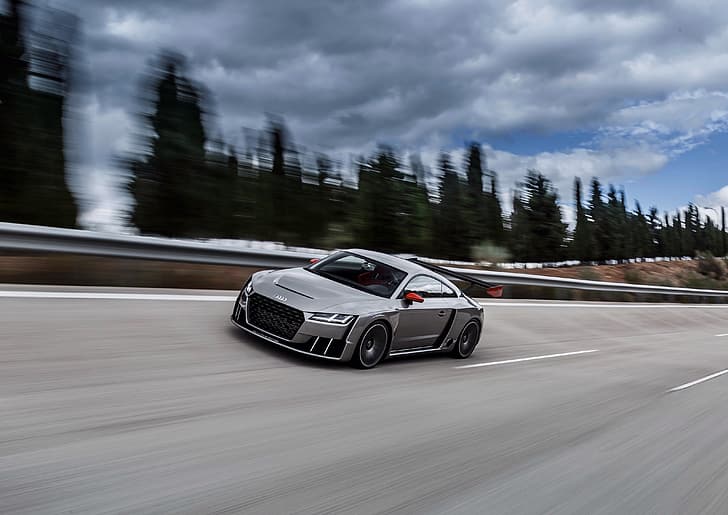 car, Concept, Audi, road, in motion, sky, TT, Clubsport Turbo, HD wallpaper