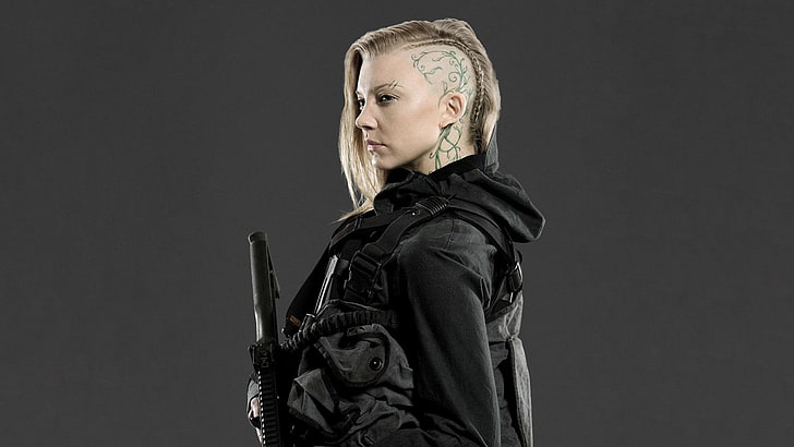 Hunger Games Natalie, Natalie Dormer, actress, blonde, shaved head, HD wallpaper