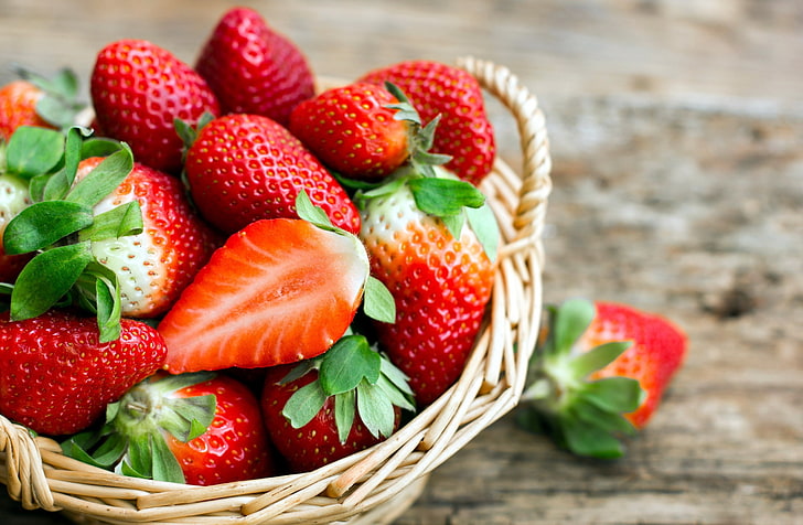 food, red, baskets, fruit, strawberries, food and drink, strawberry