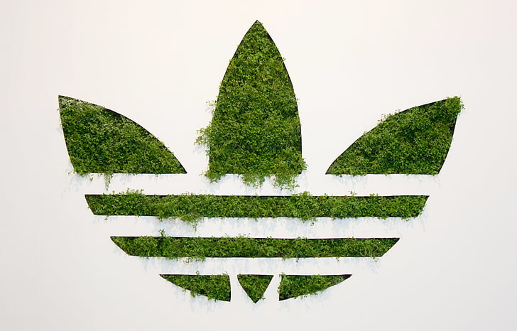 adidas logo illustration, Grass, Background, Originals, symbol, HD wallpaper