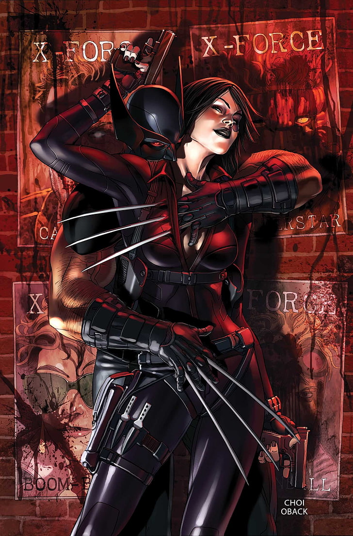 X-Men X-Force digital wallpaper, Domino, Marvel Comics, women