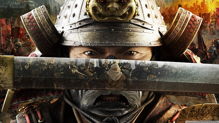 man holding sword wallpaper, video games, Total War: Shogun 2