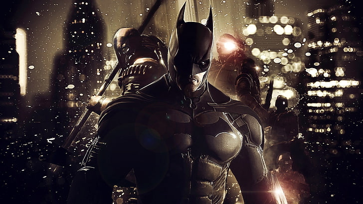 Batman, video games, Batman: Arkham Origins, night, city, real people, HD wallpaper