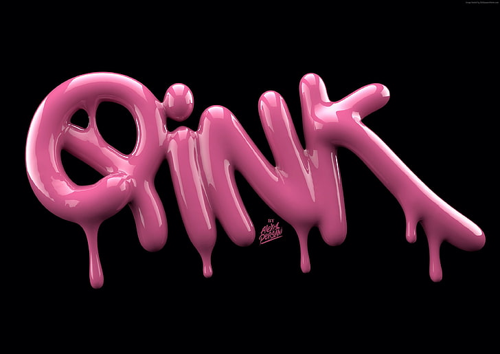3D, 4k, pink, 5k, font, typography, shape, abstract