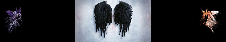 aile, ailes, ange, angel, angels, anges, black, dark, monitor