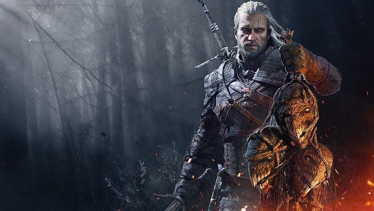 The Witcher Geralt digital wallpaper, The Witcher 3: Wild Hunt HD wallpaper