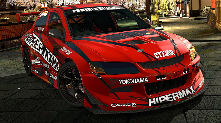 Lancer HKS, red CT230R rally car, Games, Gran Turismo, Mitsubishi, HD wallpaper
