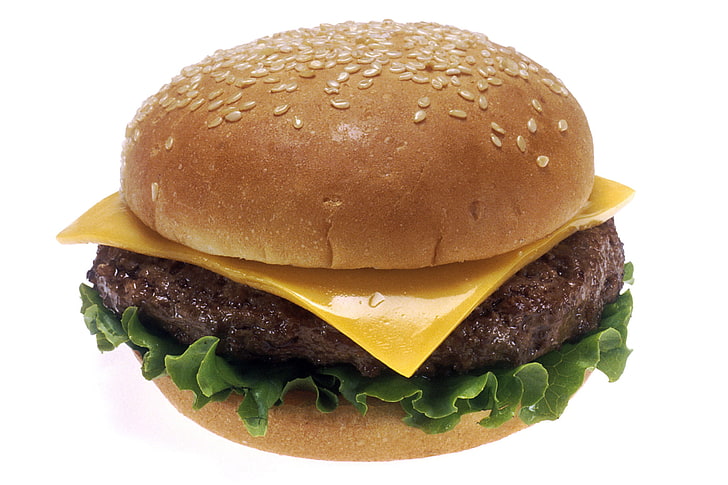 cooked cheese burger, food, burgers, sandwich, fast food, hamburger, HD wallpaper