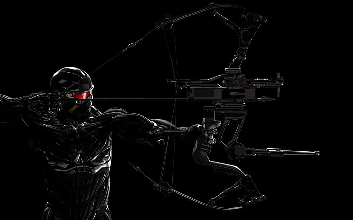 Crysis 3, bow, video games, gun, weapon, one person, safety, HD wallpaper