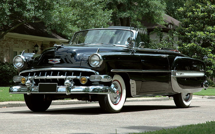 1954 Chevrolet Bel Air, black cadillac coupe, cars, 1920x1200, HD wallpaper
