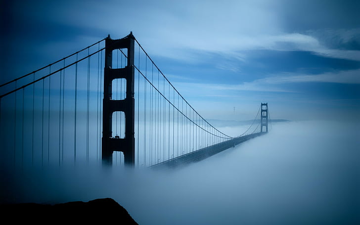 urban, mist, bridge, Golden Gate Bridge, HD wallpaper