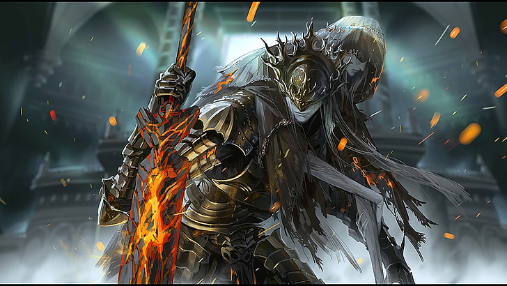 Dark Souls lorian wallpaper, fantasy art, warrior, Dark Souls III, HD wallpaper