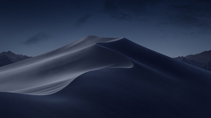 macOS Mojave Night, sand mountain, Computers, apple, desert, sky HD wallpaper