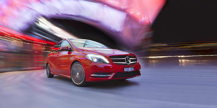 photo of red Mercedes-Benz car, Mercedes-Benz B-Class, First, HD wallpaper