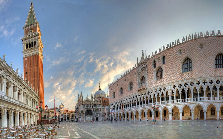Piazza San Marco in Venice, venice piazza, venice italy, landscape, HD wallpaper