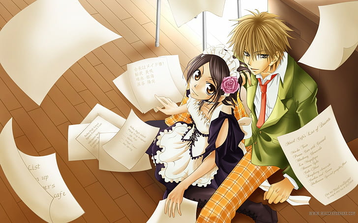 anime, Kaichou wa Maid-sama!, Ayuzawa Misaki, Usui Takumi, maid outfit, HD wallpaper