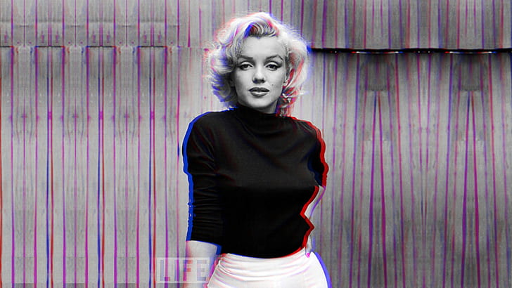 Anaglyph 3D, Marilyn Monroe, HD wallpaper