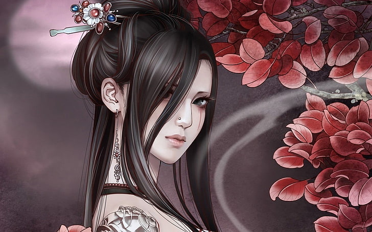 oriental woman illustration, Chinese, jx3, WuXia, Zhang Xiao Bai