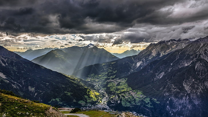 nature, landscape, mountains, clouds, sunlight, Austria, Alps, HD wallpaper