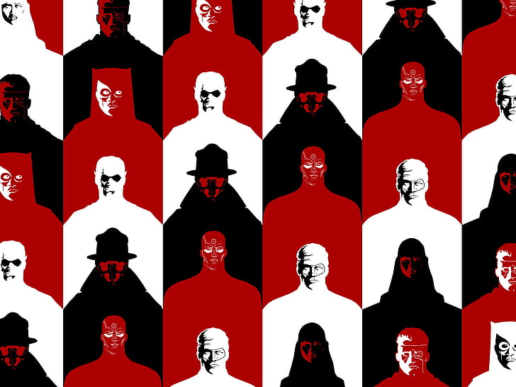Watchmen (movie), Rorschach, comic books, Dr. Manhattan, red, HD wallpaper