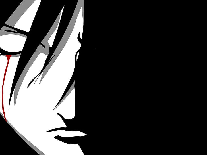 uchiha sasuke naruto shippuuden anime vectors closed eyes, copy space, HD wallpaper