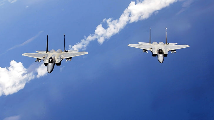 military aircraft, airplane, jets, F-15 Eagle, air vehicle, HD wallpaper