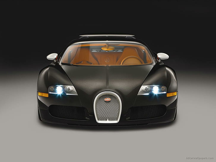 Bugatti EB Veyron Sang Noir, black sports car illustration, cars, HD wallpaper