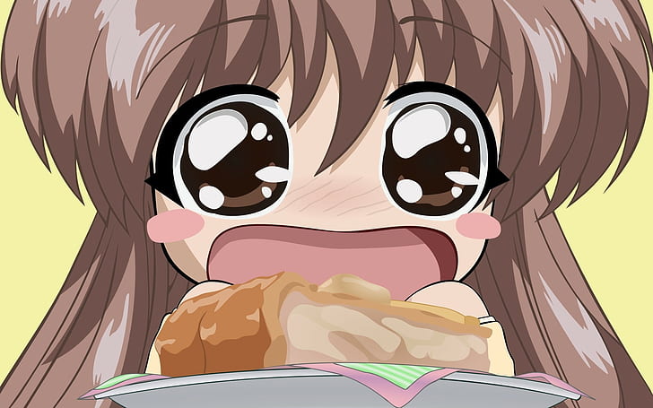 HD wallpaper: Kawaii pie, Girl, Big eyes, Sandwich, Appetite, Background |  Wallpaper Flare