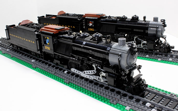 black train toy, steam locomotive, LEGO, toys, technology, no people