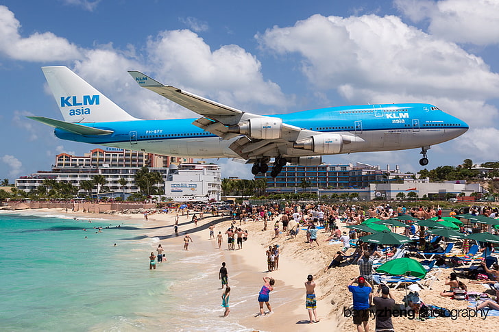 Aircrafts, Boeing 747, Airplane, Maho Beach, Saint Martin