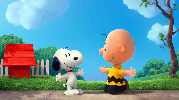 Movie, The Peanuts Movie, Charlie Brown, Snoopy, plant, tree