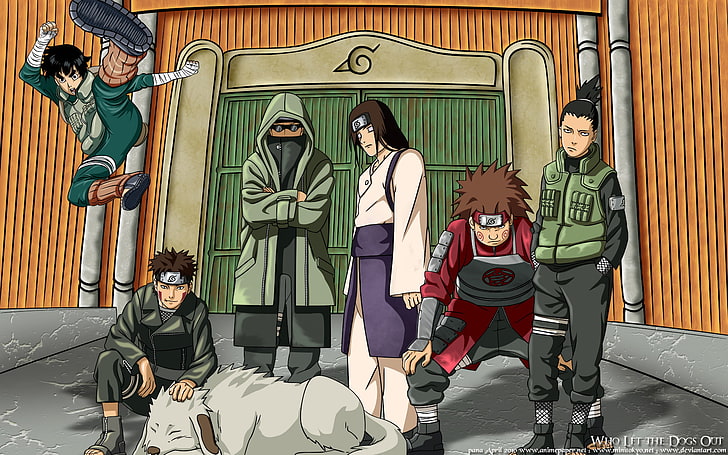 Anime, Naruto, Akamaru (Naruto), Chōji Akimichi, Kiba Inuzuka, HD wallpaper