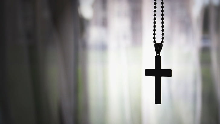catholic, chain, christian, cross, gothic, religion, silhouette, HD wallpaper