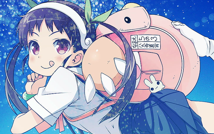 anime girls, Monogatari Series, Hachikuji Mayoi, backpacks