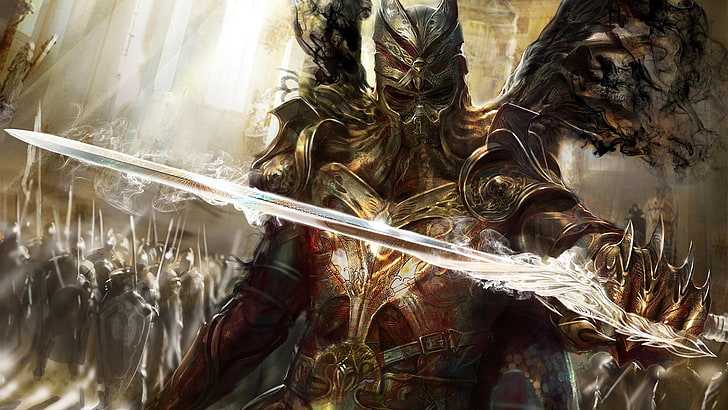 knight holding sword digital wallpaper, Legend of the Cryptids