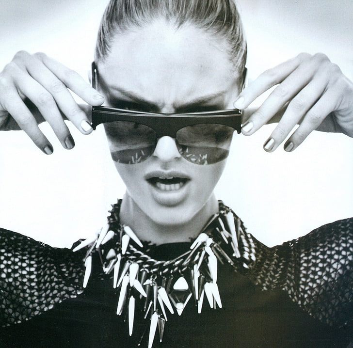 Candice Swanepoel Sunglasses BW, Vintage, Style, Beautiful, Model, HD wallpaper