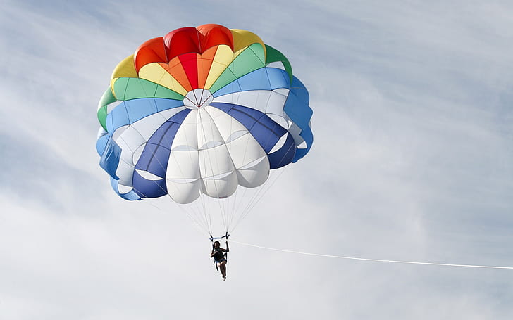 Colorful parachute, HD wallpaper