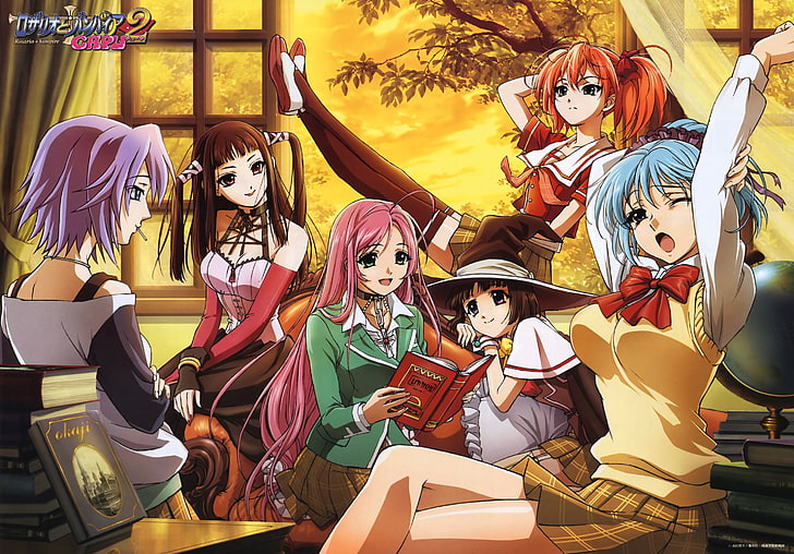 anime, Rosario + Vampire, Shirayuki Mizore, Akashiya Moka, Ruby Tojo, HD wallpaper