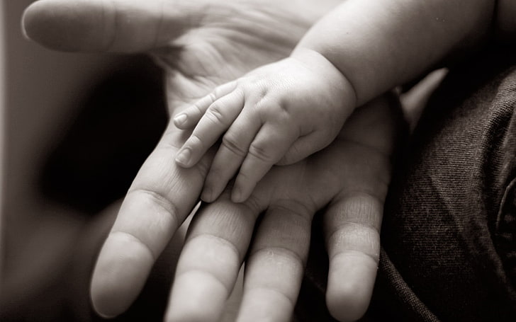 human hands, child, adult, arm, care, baby, family, newborn, mother, HD wallpaper