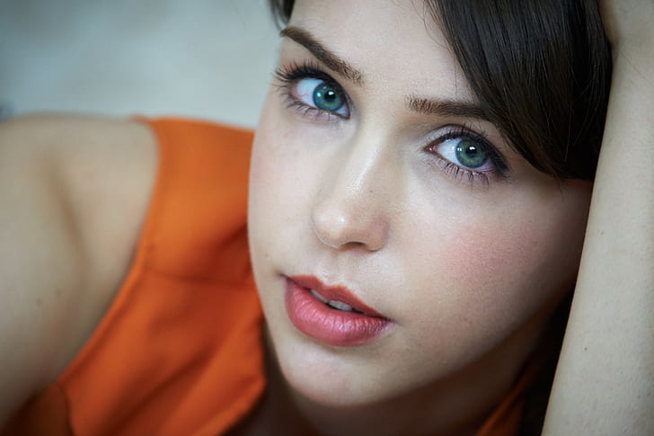 Stefanie Joosten, green eyes, women, HD wallpaper