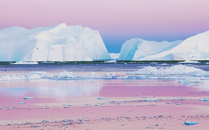 mountains, winter, ice, Arctic, iceberg, HD wallpaper