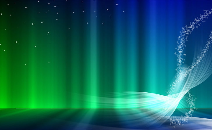 Vista Blue And Green Aurora, green and blue graphic digital wallpaper