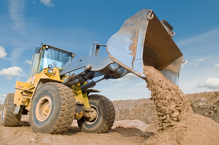 sand, architecture, machine, front end loader, HD wallpaper