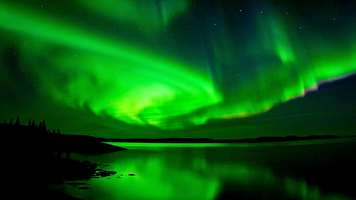 artico, aurora, boreal, naturaleza, verde, HD wallpaper