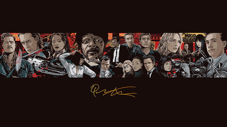 group of people illustration, Quentin Tarantino, movies, Inglourious Basterds, HD wallpaper