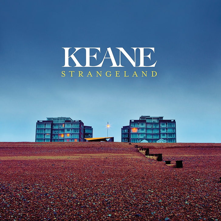 KEANE, album covers, sky, text, nature, blue, sign, no people
