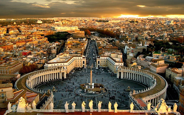 Vaticani Piazza San Pietro, travel and world, HD wallpaper