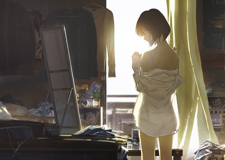 HD wallpaper: anime, anime girls, short hair | Wallpaper Flare