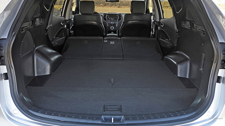 black car interior, Hyundai Santa Fe, mode of transportation, HD wallpaper